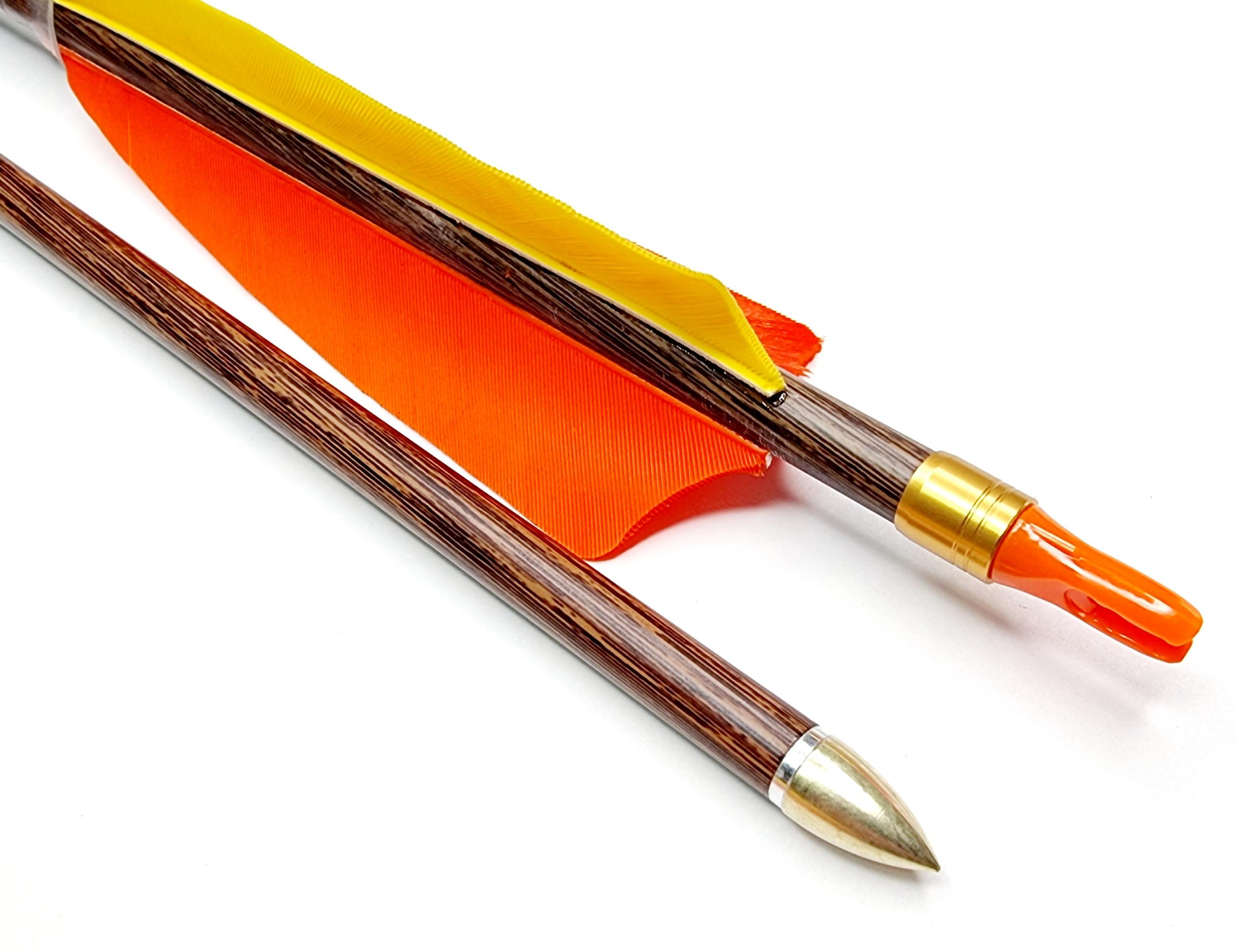 фото Стрела лучная карбоновая LinkBoy ID 6.2 Wood в сборе натуральное оперение Стрела лучная карбоновая LinkBoy ID 6.2 Wood в сборе натуральное оперение