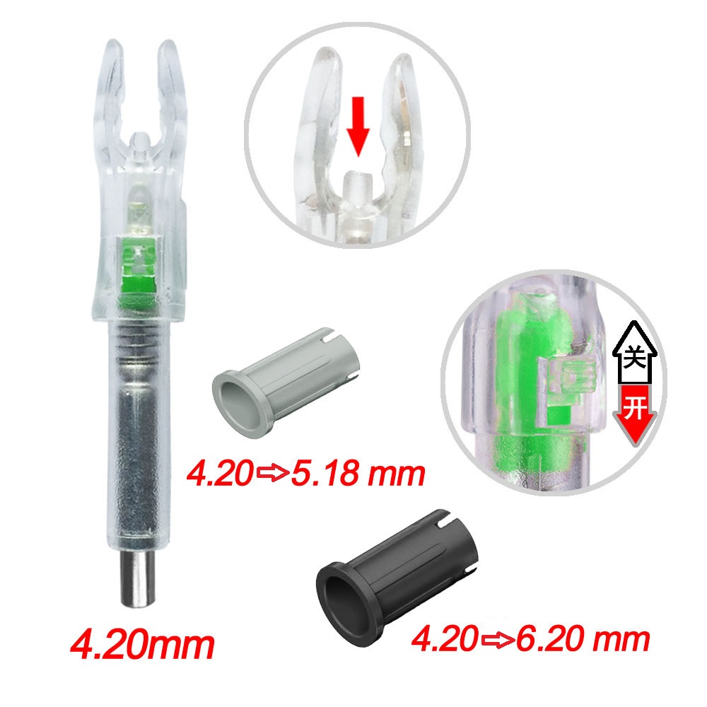 фото Хвостовик с подсветкой для лучных стрел 4.2 мм (3шт.) универсальный Хвостовик с подсветкой для лучных стрел 4.2 мм (3шт.) универсальный